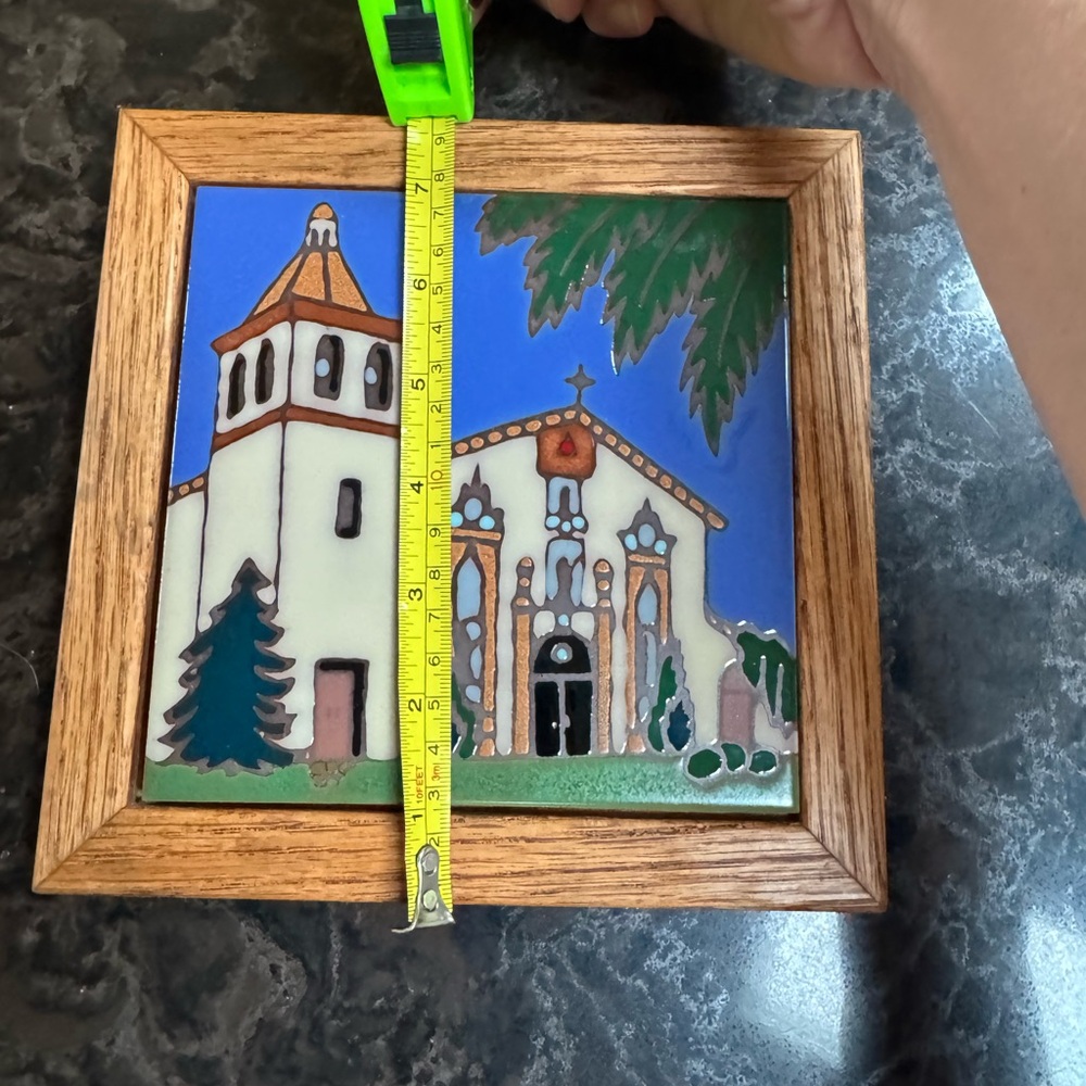 Vintage Santa Clara de Asis eighth mission church triton tile trivet 7.5” x 7.5” - Picture 3 of 6